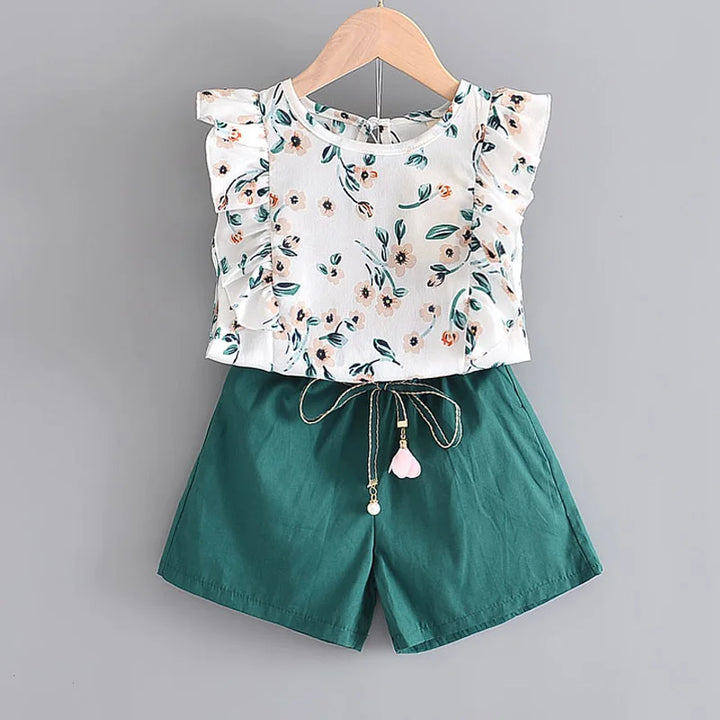 Conjunto Floral de Otoño para Niña Bear Leader