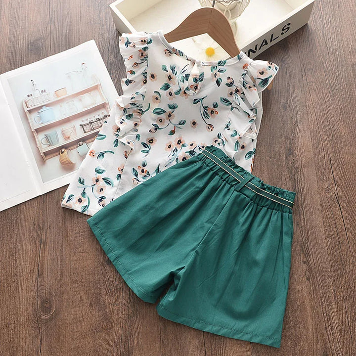 Conjunto Floral de Otoño para Niña Bear Leader