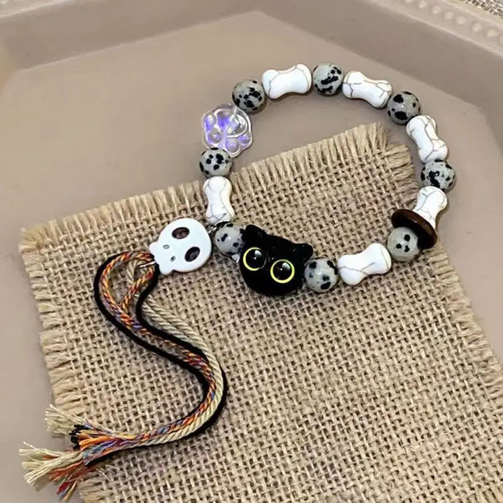 GatoDivertido: Pulsera de Encanto con Gato Cartoon