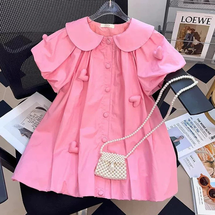 CorazónVerano: Vestido Infantil con Decoración de Corazón