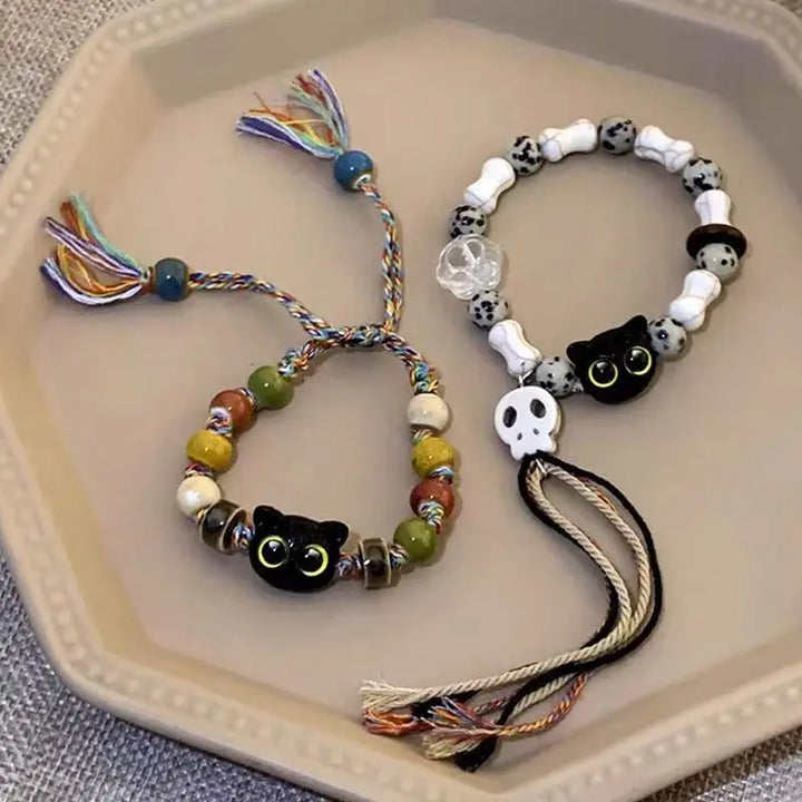 GatoDivertido: Pulsera de Encanto con Gato Cartoon