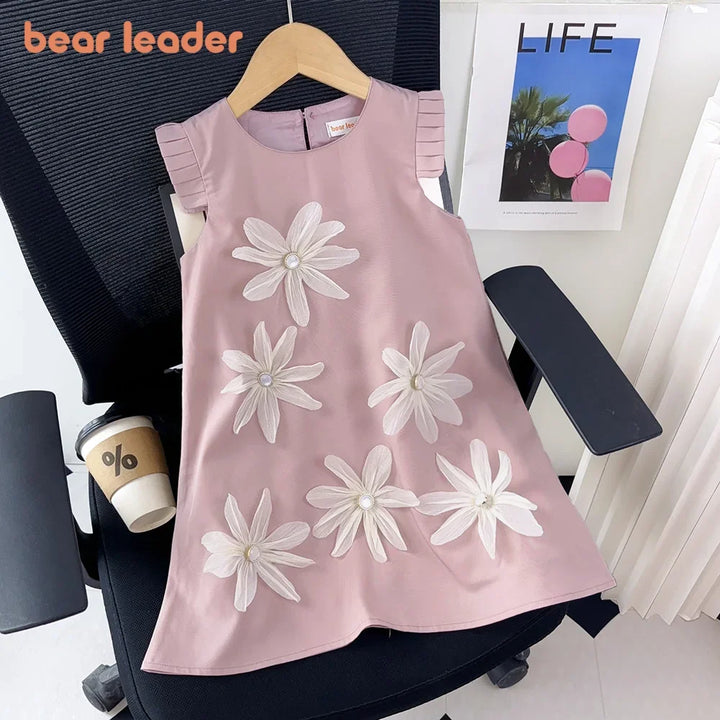 Florecer Real: Vestido Princesa con Flores 3D para Niña