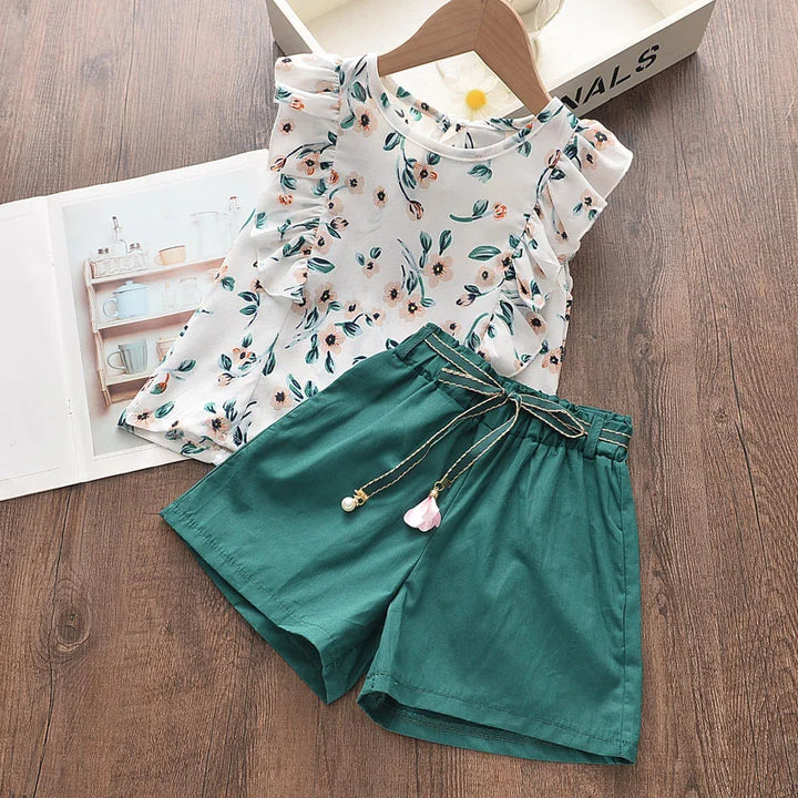 Conjunto Floral de Otoño para Niña Bear Leader