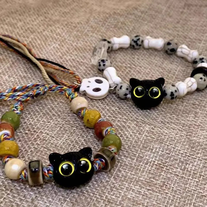 GatoDivertido: Pulsera de Encanto con Gato Cartoon